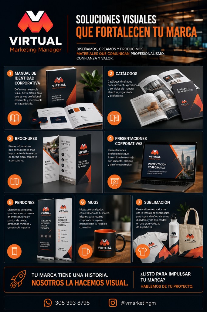 Soluciones visuales que fortalecen tu marca — Virtual Marketing Manager